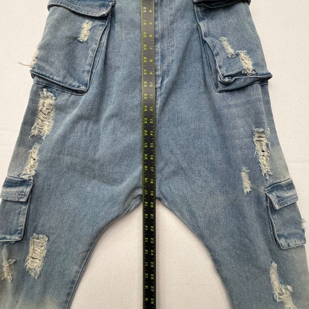 Rehab Lab Drop Crotch Jeans Womens Med Distressed Pockets - Picture 3 of 10